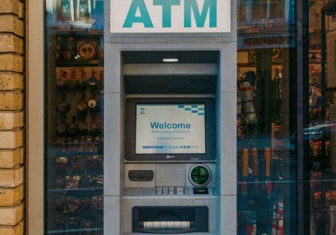 Free-to-use ATM on city street